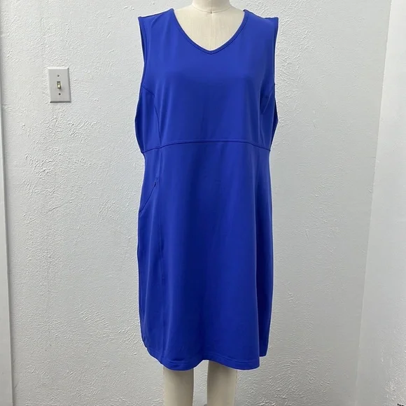 Duluth Trading Women’s Athletic Stretch Knit Blue Sleeveless Dress Sz XL EUC - Picture 1 of 8